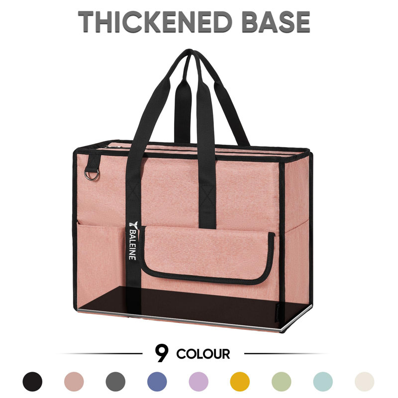 Large Utility Tote Bag with Multi Pockets Foldable Tote Bag