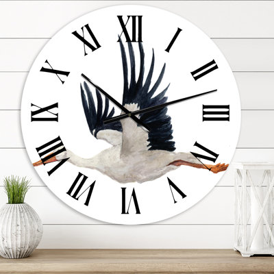 Cigogne volante - Cigogne blanche - Horloge murale traditionnelle