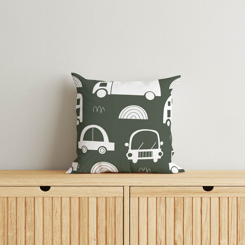 Traffic Slate Blue Throw Pillow, Chimichurri/Green, 18"H x 18"W