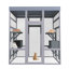 Catio d'extérieur en bois pour chats avec toit imperméable, plateformes et fil antirouille