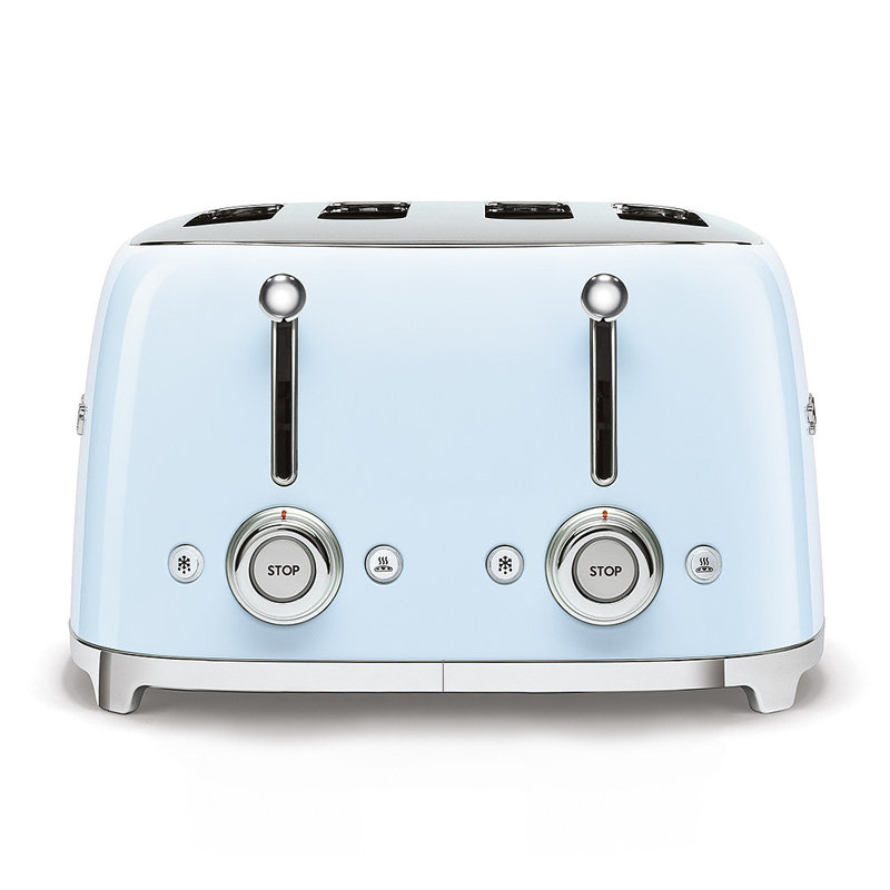 Smeg TSF03 50s Style Retro Four Slice Toaster, Pastel Blue