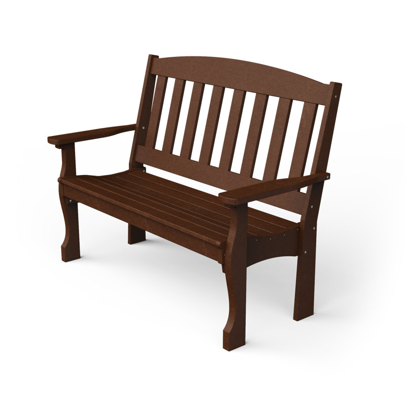 Banc de jardin en plastique Leeroy, Brun Tudor