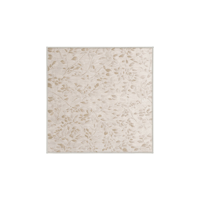 Machine Washable Beige Area Rug, Square 4'