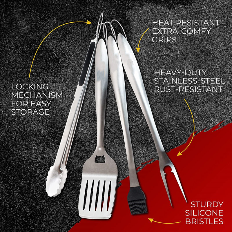 Stainless Steel Dishwasher Safe Grilling Tool Set