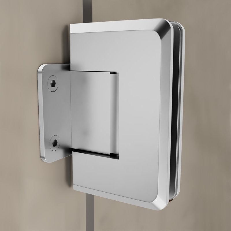 Charnière de porte de douche à fixation murale réglable en verre de 3/8 po et 1/2 po d'épaisseur avec plaque arrière courte de type satiné