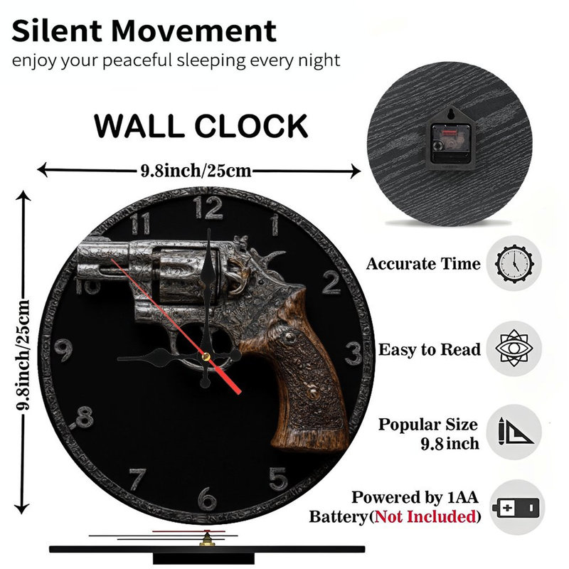Clock Face With Ornate Revolver