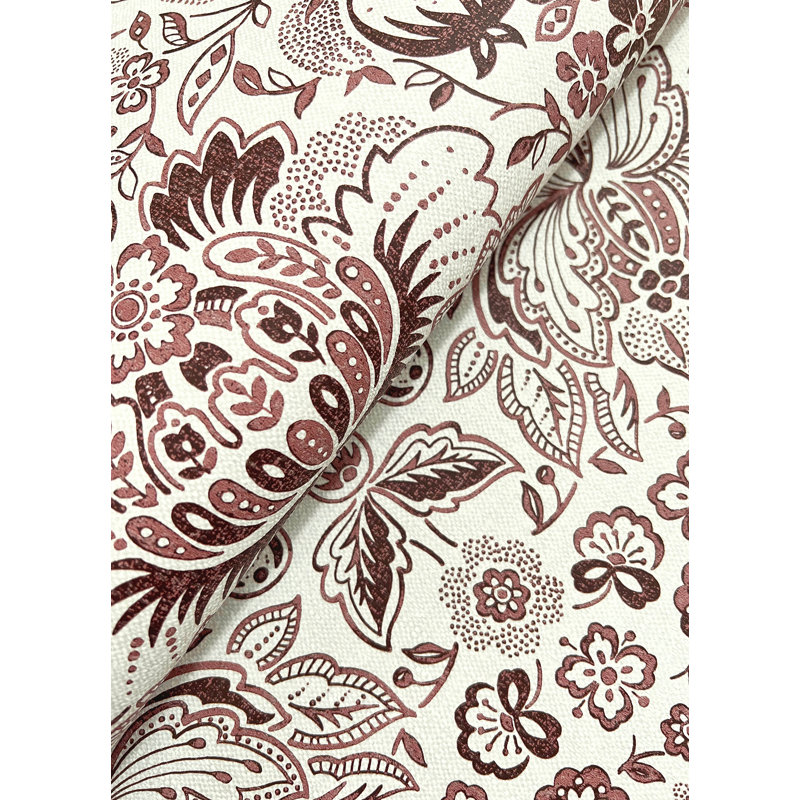 Papier peint damassé blanche Blanche, Mauve