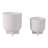 Weeda Planters Pottery And Cement Textured Finish For Home Or Garden Use Set Of 2 - 8", 6" White