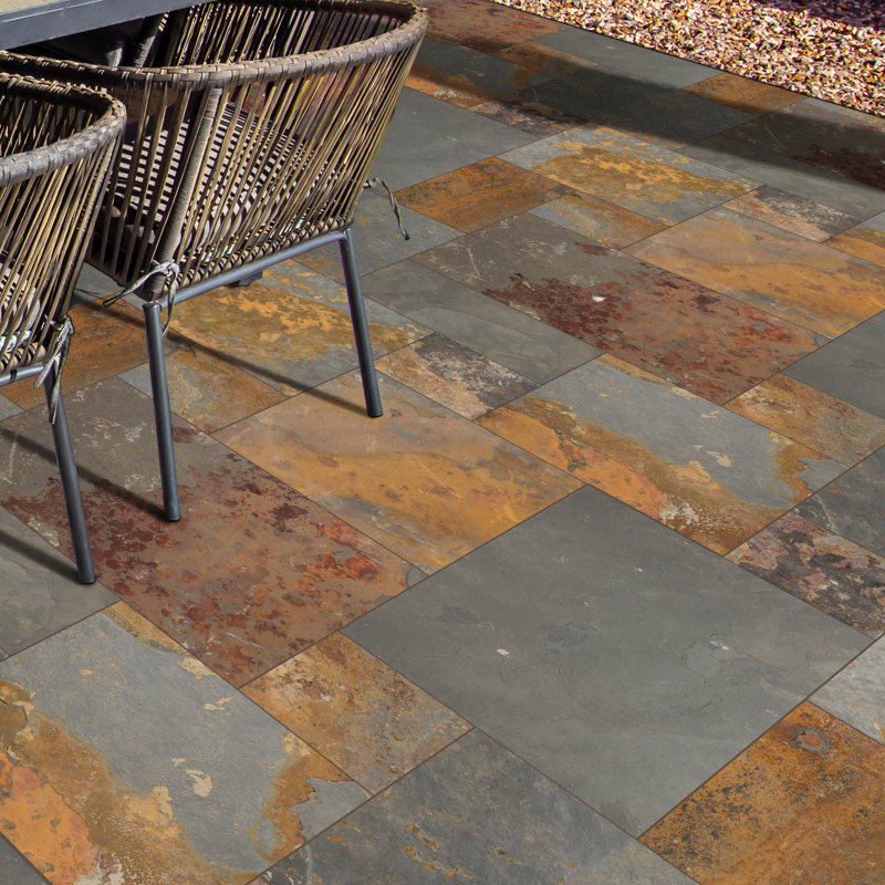 Sierra Gold 16 in. x 24 in. Gauged Slate Floor and Wall Tile