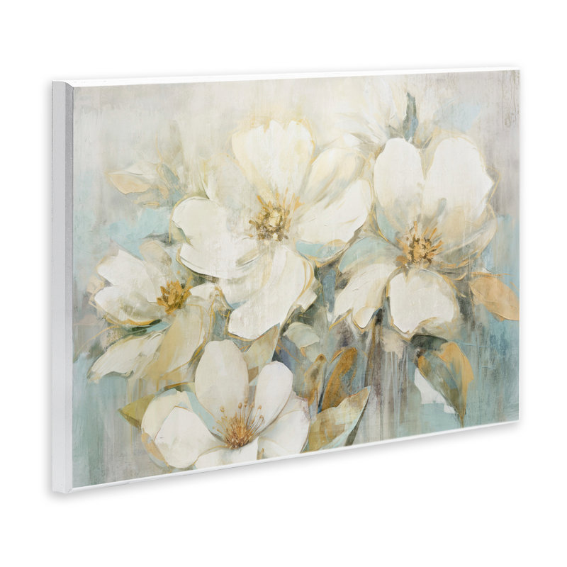 Art mural sur bois de fleurs de pommier en sourdine, design par Andrea Haase, H 13 po x l 19 po