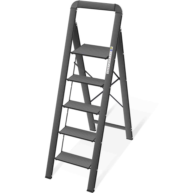 Aluminium Step Ladder, Black