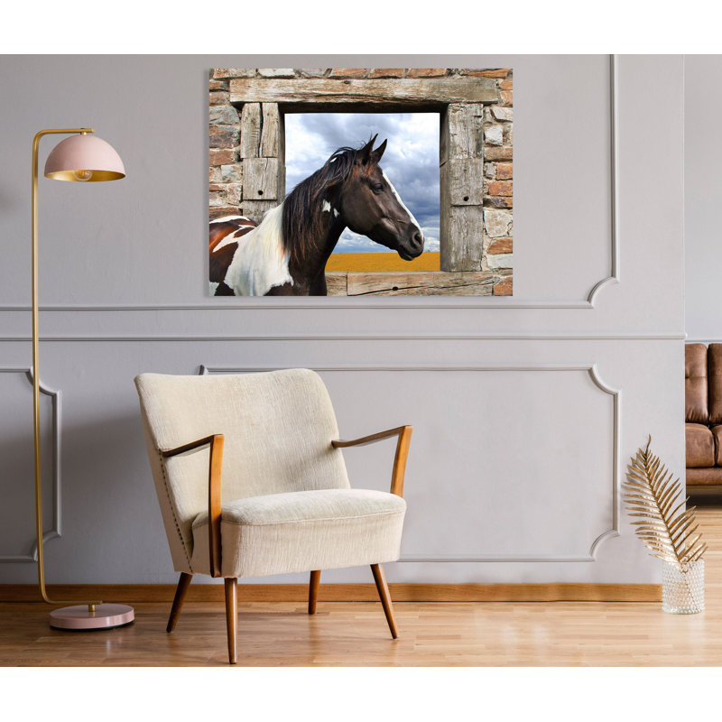 Painted Horse by Julian Lauren - Wrapped Canvas Print, 60cm H x 80cm W x 4cm D