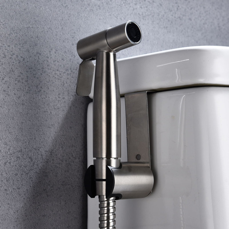 Robinet de bidet horizontal en acier inoxydable, Nickel brossé