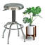 Ensemble de 1 tabouret de travail réglable en acier inoxydable