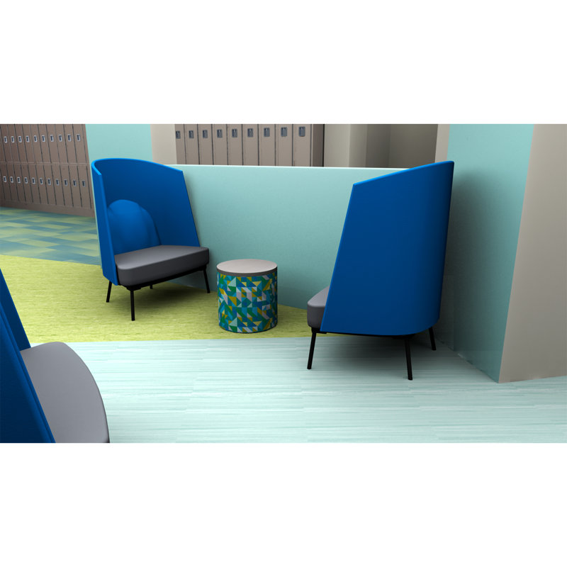Fauteuil à oreilles Wingback, Blue/Grey