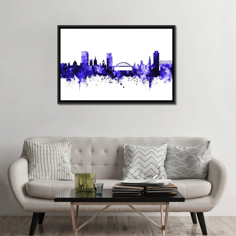 «Sunderland, England Skyline» par Michael Tompsett, impression sur toile tendue, H 18 po x l 26 po x P 1,5 po, Pas de tapis