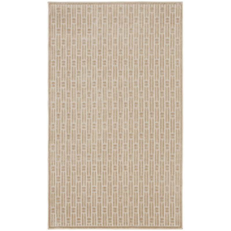 Nourison Washable Charm 3' x 5' Beige Ivory Modern Indoor Rug, Rectangle 3' x 5'