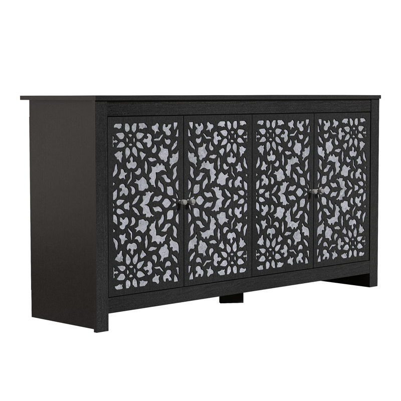 Buffet de 58,4 po Arrastia, Chêne noir / gris froid