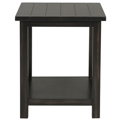 Table de bout Castleton en bois de Java vieilli avec tablette (table incluse seulement)