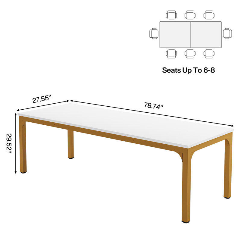 Table de formation Latrishia, Blanc, Doré