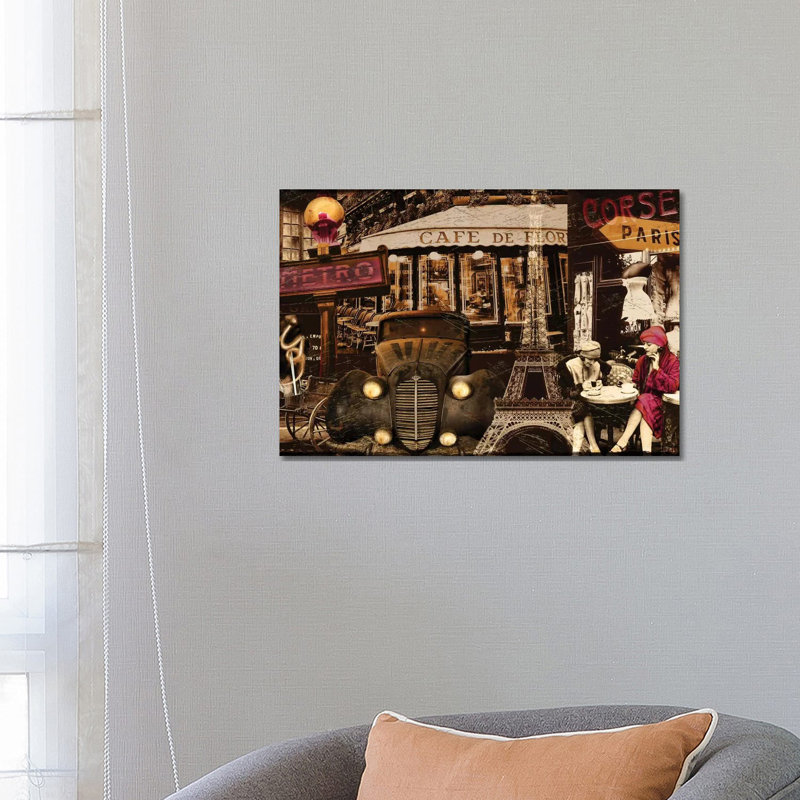 Streets Of Paris I by Color Bakery - Wrapped Canvas Print, 45.72cm H x 66.04cm W