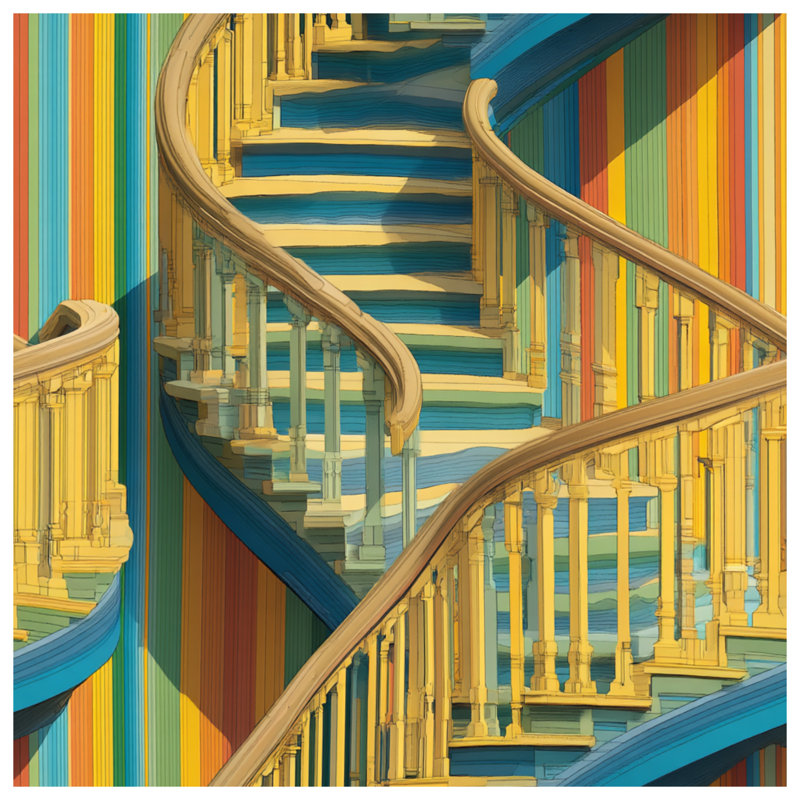 Housse de couette Curved Stairs Bedding Architecture Modern, Lit simple