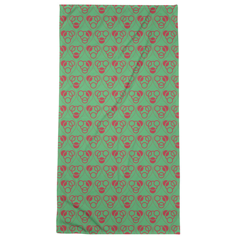 Beach Towel, Green/Red, Poly/Cotton