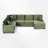 Upholstered L-Shaped Sectional With A Movable Ottoman-1298529826