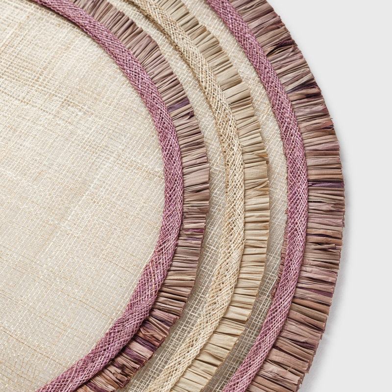 100% Abaca Round Placemats, Lilac