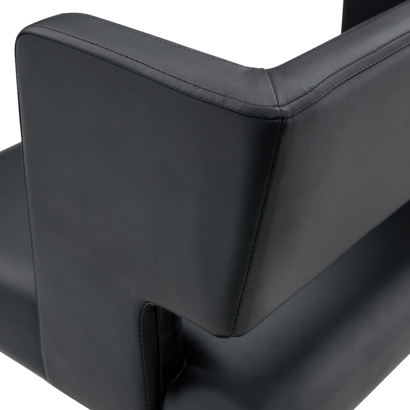 Tabouret de bar ajustable en similicuir, Siège noir / cadre doré