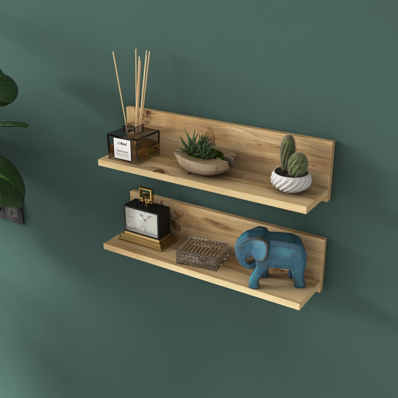 Herlene 2 Piece Accent Shelf, Oak