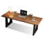 Bureau d'écriture rectangulaire en bois massif brun-914355053