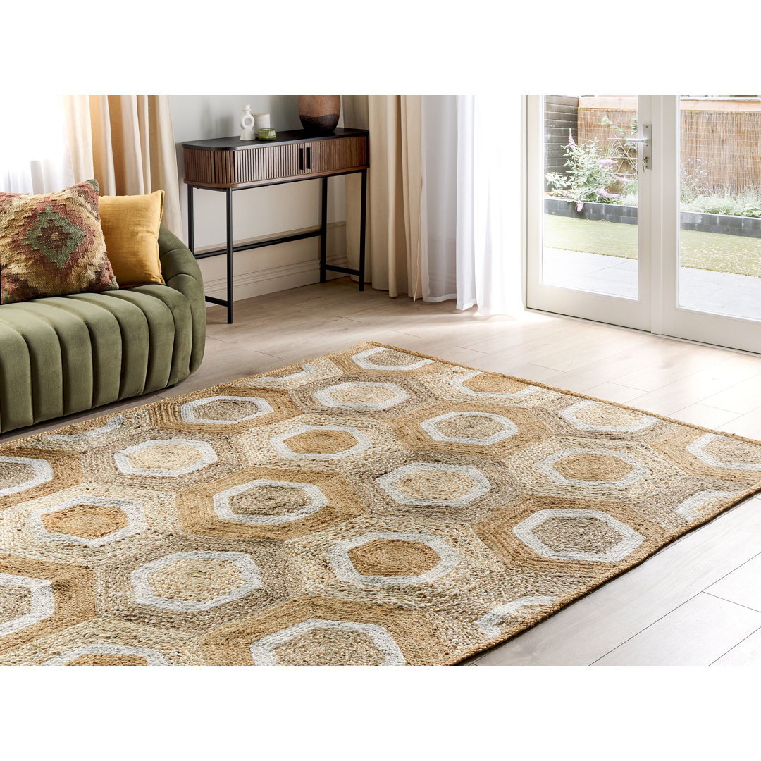 Flachgewebe-Teppich Loughlam in Beige