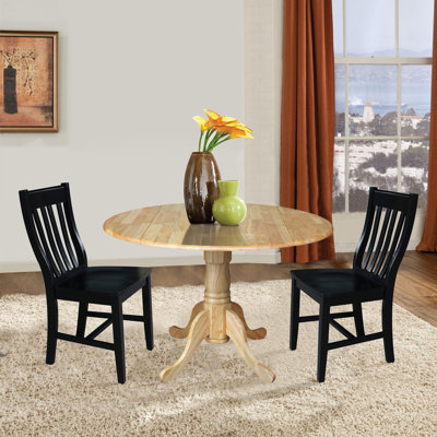 Gereron Drop Leaf Solid Wood Dining Set
