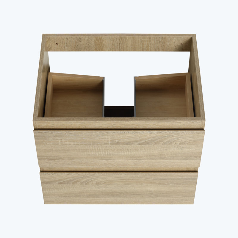 Base de meuble-lavabo simple mural 23,38 po seulement, Chêne clair