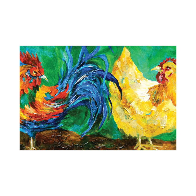 Chickens 1 Piece Wrapped Canvas Painting, 20.32 cm H x 30.48 cm W