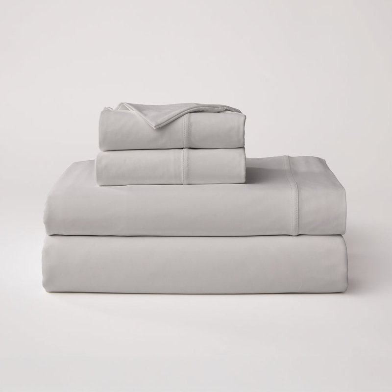 Cloudten Bedding Performance Jersey Sheet Set - Twin XL (Light Gray), Light Gray, Twin XL Sheet Set with 2 Pillowcases