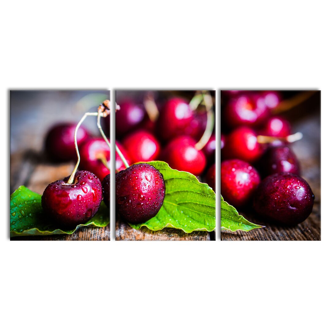 3-tlg. Leinwandbilder-Set Cherries