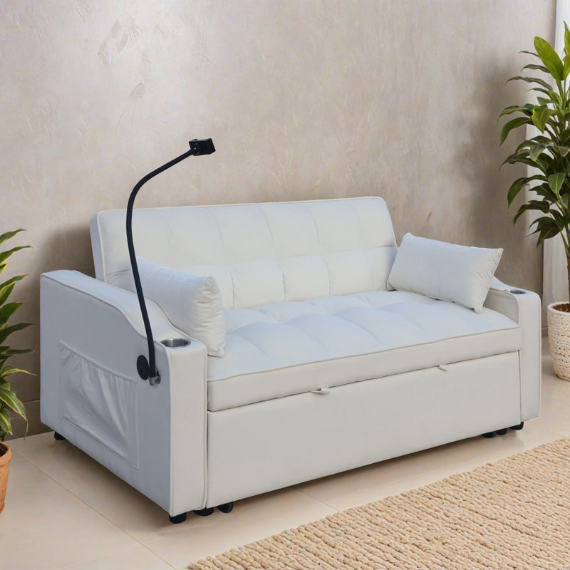 70.22" Pull Out Sofa Bed, 3-in-1 Convertible Sleeper Sofa Bed for Living Room, Beige
