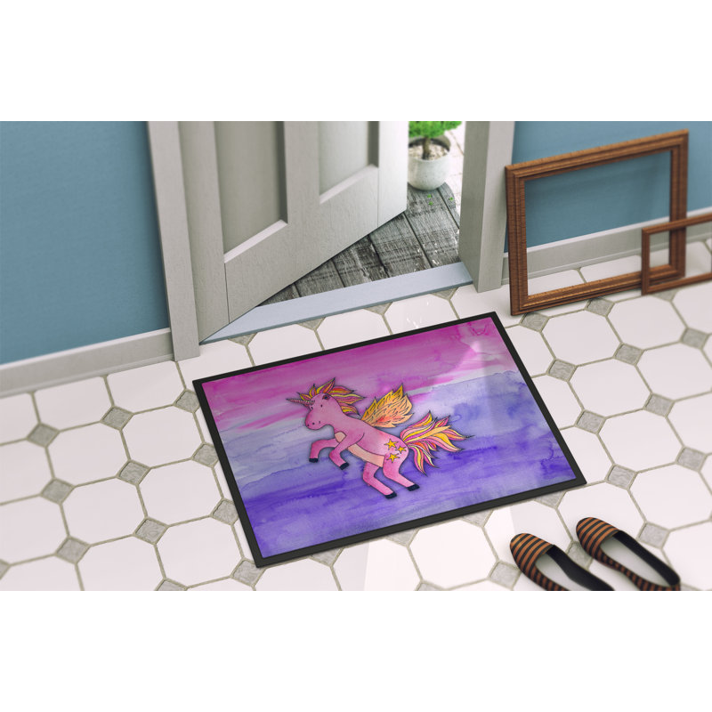 Zelma Non-Slip Outdoor Doormat, 0.25" H x 27" W x 18" D