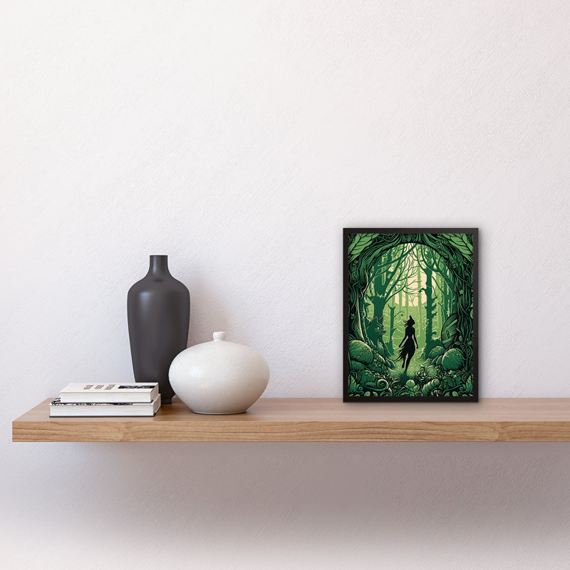 Atravion Anthropomorphic Fox Silhouette Forest Nouveau - Single Picture Frame Print