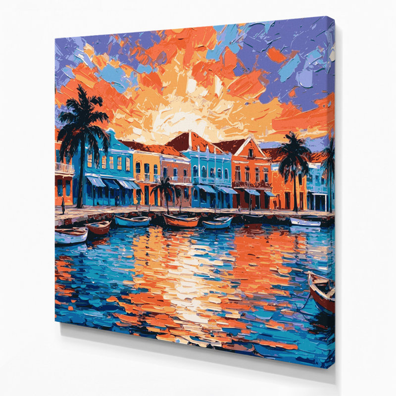 Art mural sur toile grise cités villes, H 16 po x l 16 po