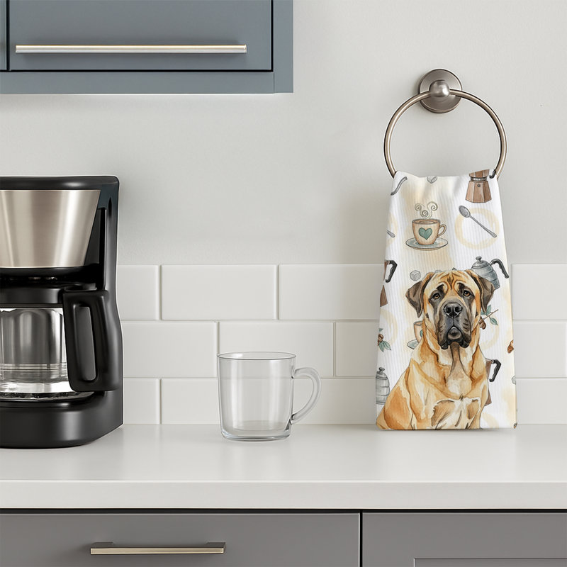 Serviette de cuisine Coffee Bar, Mastiff anglais fauve