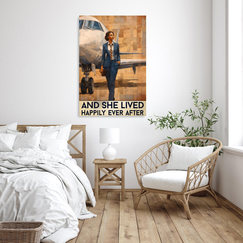 Lionius Flight Attendant And She Lived Happily 1, H 20 po x l 16 po x P 1,25 po