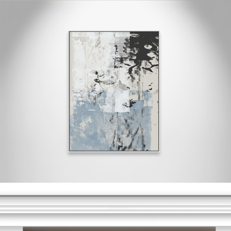 «Reflections In Blue II» par Isabelle Z, H 49,5 po x l 37,5 po, Blanc