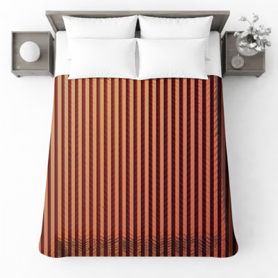 Vertical Orange Stripes Bedding Striped Bedspread Pattern