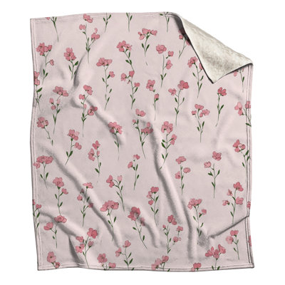 Jeté en molleton Fleurs - Jeté floral pour canapés ou lits