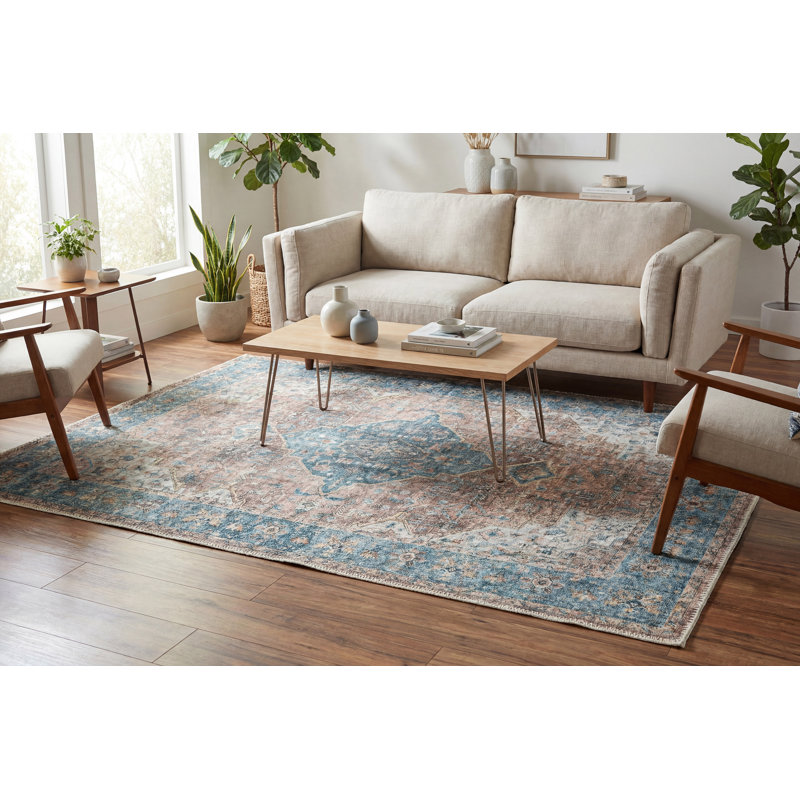 ELISE 3X5 6305-351 RED/BLUE/BEIGE, Rectangle 3' x 5'