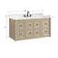 Meuble-lavabo simple Ario de 127 cm (50 po) de couleur kaki avec comptoir en quartz-26986232