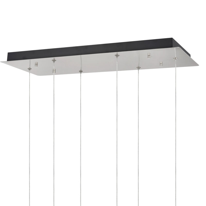Luminaire suspendu en grappe 6 lumières, Nickel brossé
